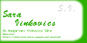 sara vinkovics business card
